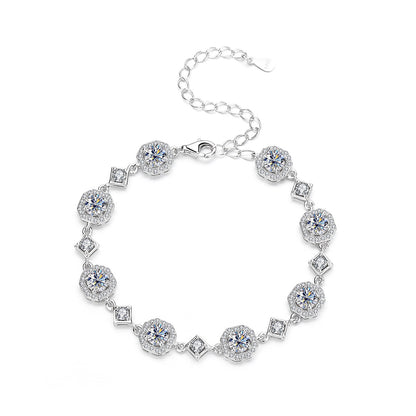 S925 Sterling Silver Bracelet Fashion Moissanite Bracelet