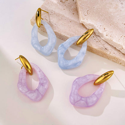 Trendy Titanium Steel Earrings - Summer Vacation Hoops