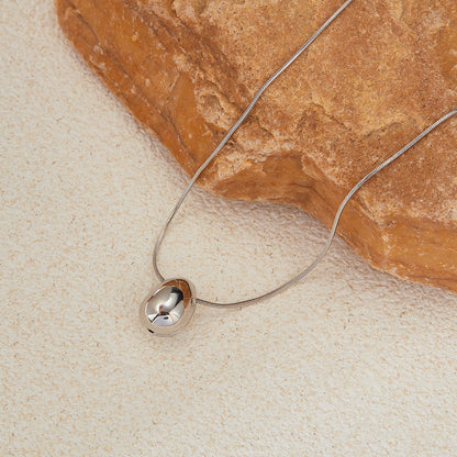 Teardrop Pendant Titanium Steel Necklace for Women - Minimalist Dainty Stainless Steel Jewelry | Trendy Versatile Layering Chain