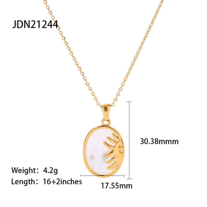 Romantic Vintage Heart Necklace Gift for Her Stainless Steel & Pearl