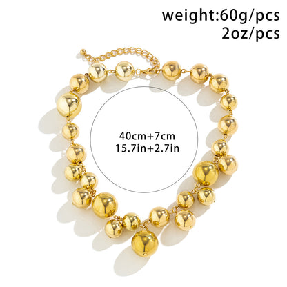 Light Luxury French Retro Imitation Pearl Necklace for Women Punk Style Necklace