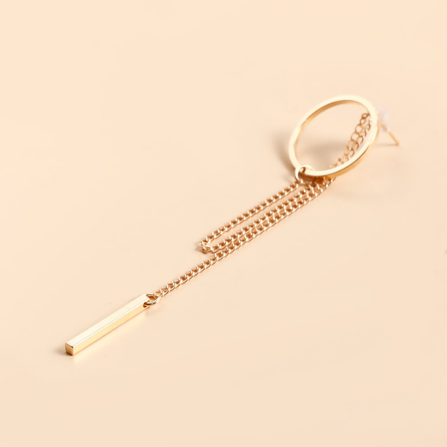 Geometric Cutout Hoop Earrings with Long Fringe | Minimalist Luxury Drop Dangles for Women