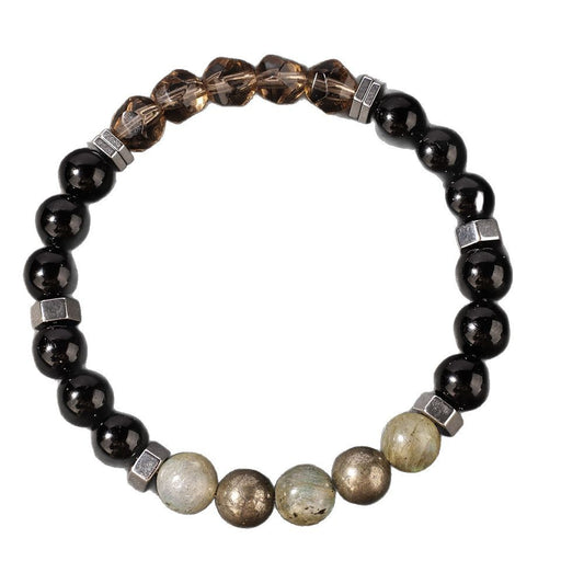 Punk Style Unisex Natural Stone Bracelet Crystal Bracelet Gift for Boyfriend