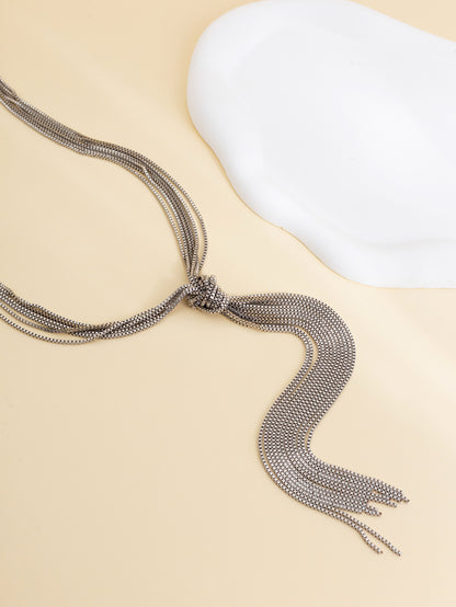 Layered Fringe Necklace for Women - Trendy Y2K Multi Chain Pendant | Boho Chic Statement Jewelry | Dainty & Edgy Gold Silver Necklace