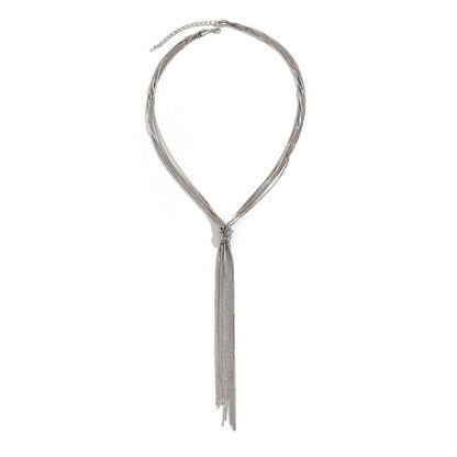 Layered Fringe Necklace for Women - Trendy Y2K Multi Chain Pendant | Boho Chic Statement Jewelry | Dainty & Edgy Gold Silver Necklace