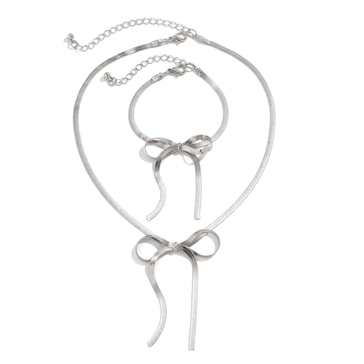 Empress Fashion Necklace for Women Versatile Snake Bone Chain Bowknot Clavicle Chain Necklace