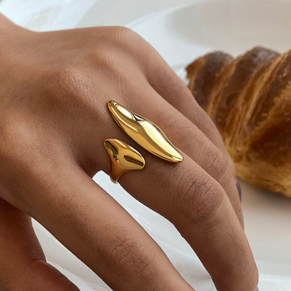 Adjustable Stainless Steel Ring – Irregular Vintage Design Titanium Steel Minimalist Stackable Jewelry