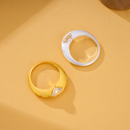 S925 Sterling Silver Matte Cosmic Star Rotatable Ring Planet Sparkling Niche Design Sivler Ring