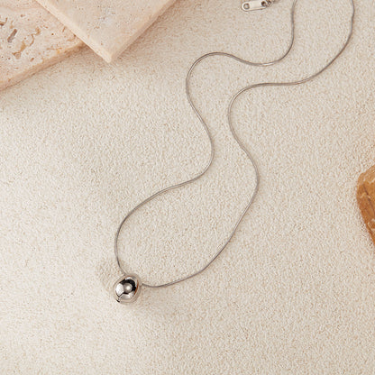 Teardrop Pendant Titanium Steel Necklace for Women - Minimalist Dainty Stainless Steel Jewelry | Trendy Versatile Layering Chain
