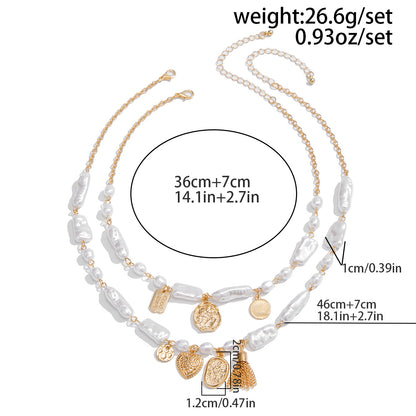 French-Inspired Pearl Beaded Necklace Dainty Layering Chain Y2K Jewelry for Women