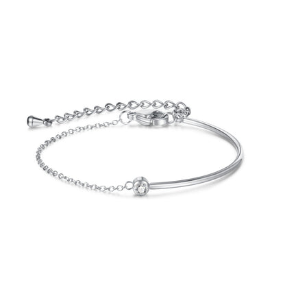 Minimalist Titanium Steel Bracelet for Women – Zirconia Dainty Hand Chain, Luxury Summer Jewelry