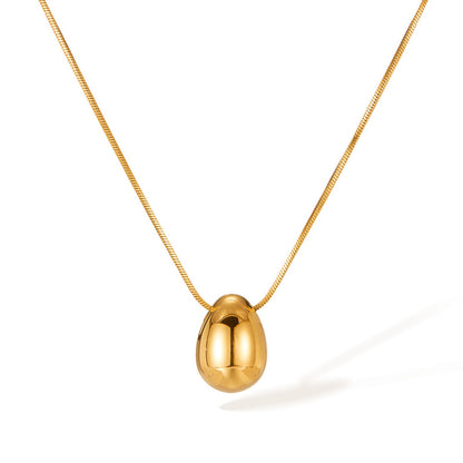 Teardrop Pendant Titanium Steel Necklace for Women - Minimalist Dainty Stainless Steel Jewelry | Trendy Versatile Layering Chain