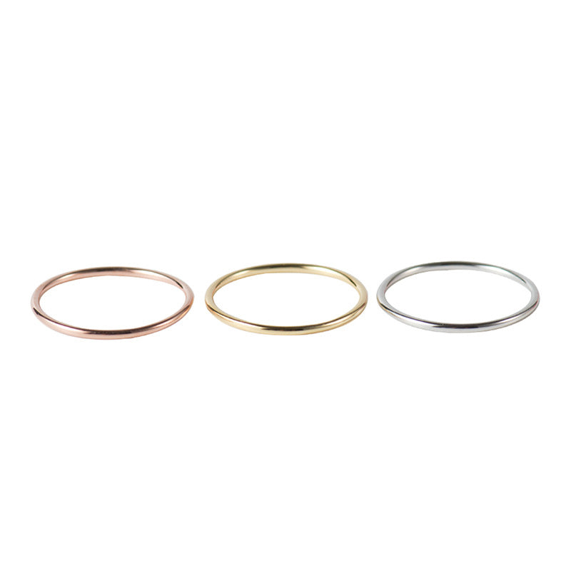 Fashion S925 Sterling Plain Band Silver Ring Smooth Line Simple Thin Ring for Women Index Finger Ring Tail Ring Silver Jewelry