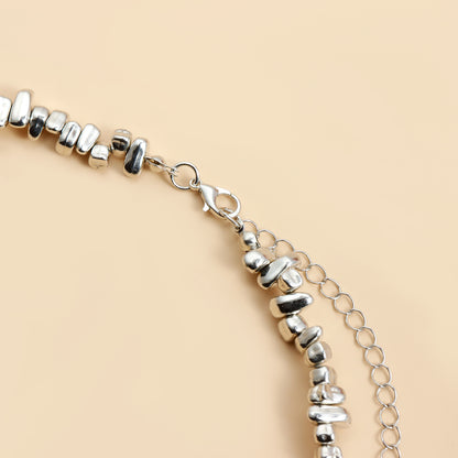 Heart Fringe Pendant Necklace - Asymmetric Beaded Choker Chain | Y2K Dainty Layered Jewelry for Women