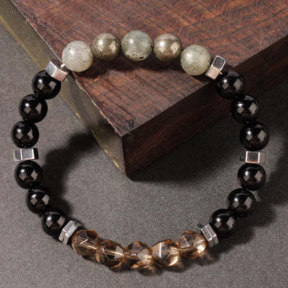 Punk Style Unisex Natural Stone Bracelet Crystal Bracelet Gift for Boyfriend
