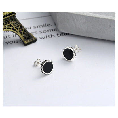 S925 Sterling Silver Stud Earrings Harajuku Style Enamel Resin Creative Pattern Stud Earrings