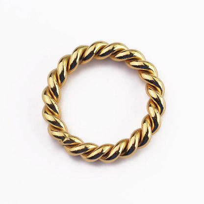 18K Gold Plated Twisted Ring Titanium Steel Adjustable Knuckle Ring