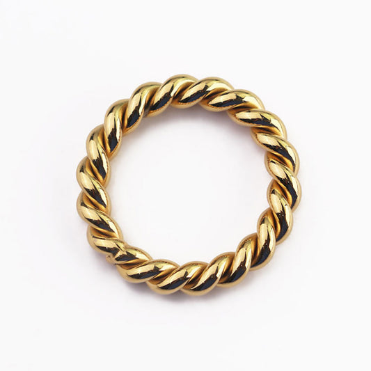 18K Gold Plated Twisted Ring Titanium Steel Adjustable Knuckle Ring