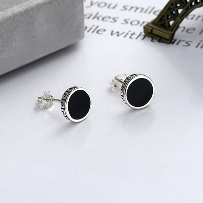 S925 Sterling Silver Stud Earrings Harajuku Style Enamel Resin Creative Pattern Stud Earrings