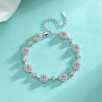 S925 Sterling Silver Bracelet Fashion Moissanite Bracelet