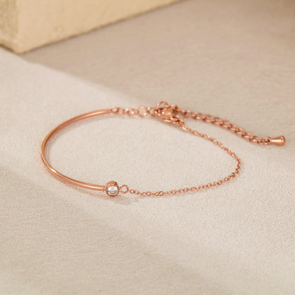 Minimalist Titanium Steel Bracelet for Women – Zirconia Dainty Hand Chain, Luxury Summer Jewelry