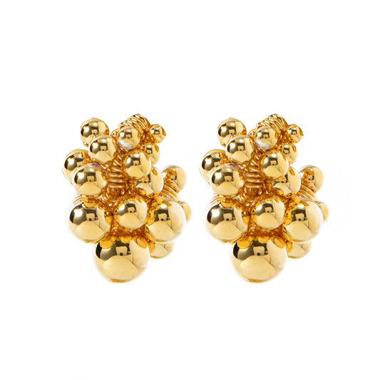 18K Gold Plated Ball Drop Earrings - Y2K Chunky Hoop Earrings for Women | Luxury Minimalist Ear Jewelry