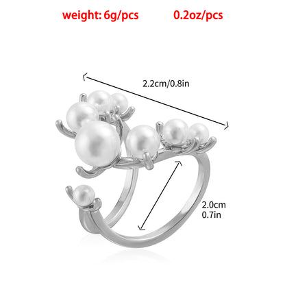 French Style Adjustable Pearl Joint Ring - Dainty Minimalist Openable Ring for Women | Luxury Gold Pearl Jewelry