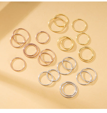 Fashion S925 Sterling Plain Band Silver Ring Smooth Line Simple Thin Ring for Women Index Finger Ring Tail Ring Silver Jewelry