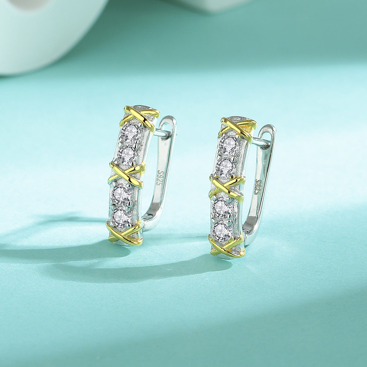 Fashion S925 Sterling Silver Ear Cuffs Moissanite New Hoop Versatile Earrings