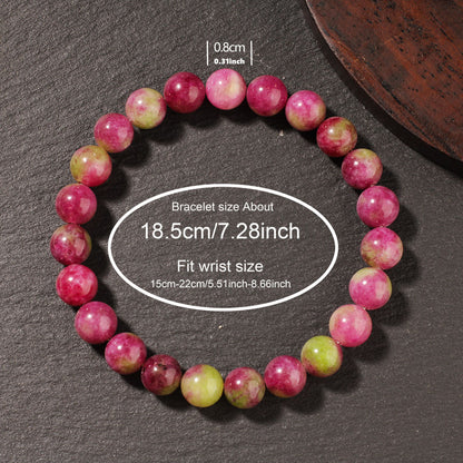 Natural Stone Crystal Bracelet Pink Tourmaline for Love