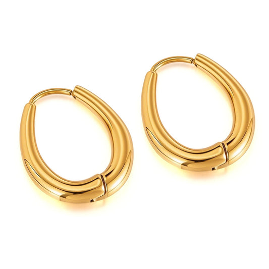 Dainty U Shaped Earrings Titanium Steel Retro Hoops Classic Unisex Stud Earrings